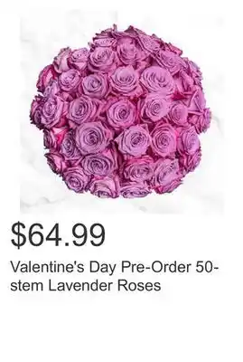 Costco Valentine's Day Pre-Order 50-stem Lavender Roses offer