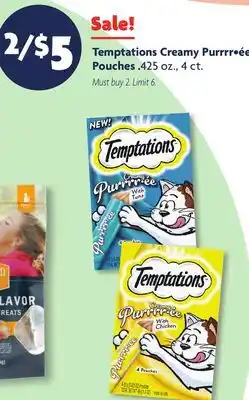 Family Dollar Temptations Creamy Purrrr • ée Pouches offer