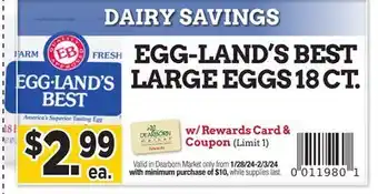 Dearborn Market EGG-LAND'S BEST LARGE EGGS offer