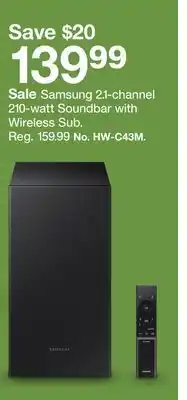 Target Samsung 2.1-channel 210-watt Soundbar with Wireless Sub offer