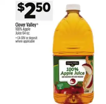 Dollar General Clover Valley 100% Apple Juice offer