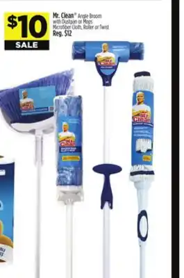 Dollar General Mr. Clean Angle Broom with Dustpan or Mops Microfiber Cloth, Roller or Twist offer
