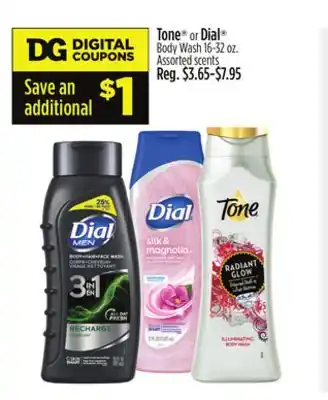 Dollar General Tone or Dial Body Wash offer