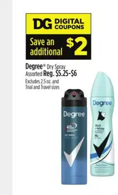 Dollar General Degree Dry Spray offer