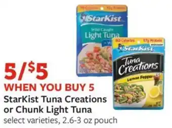 Fareway Starkist Tuna Creations or Chunk Light Tuna offer