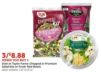Fareway Dole or Taylor Farms Chopped or Premium Salad Kits or Fresh Take Bowls offer
