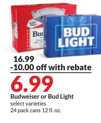 Hy-Vee Budweiser or Bud Light offer