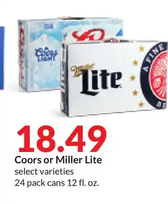 Hy-Vee Coors or Miller Lite offer