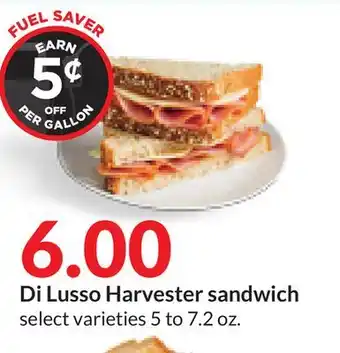 Hy-Vee Di Lusso Harvester sandwich offer