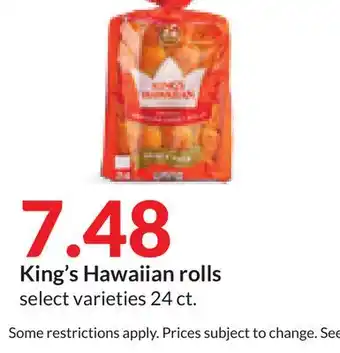 Hy-Vee King's Hawaiian rolls offer