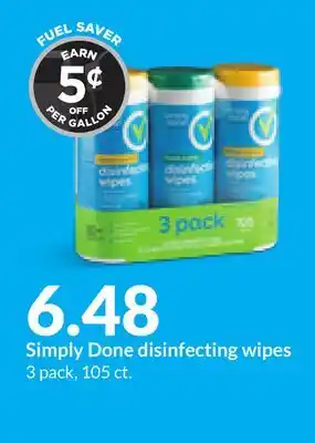 Hy-Vee Simply Done disinfecting wipes offer