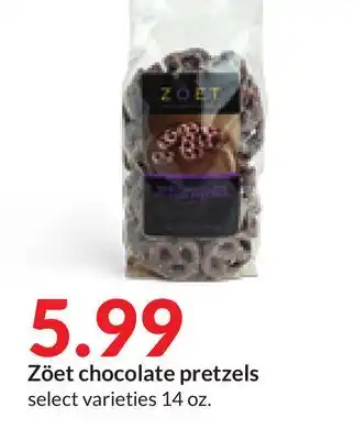 Hy-Vee Zöet chocolate pretzels offer