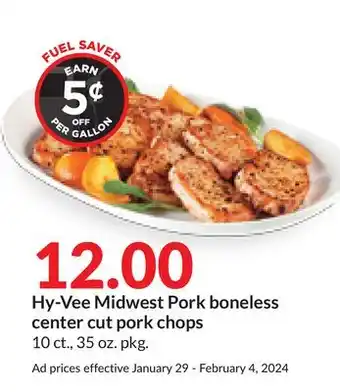 Hy-Vee Hy-Vee Midwest Pork boneless center cut pork chops offer