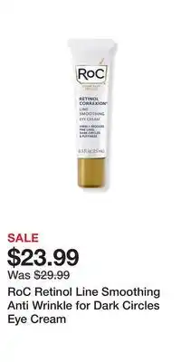 Ulta Beauty RoC Retinol Line Smoothing Anti Wrinkle for Dark Circles Eye Cream offer