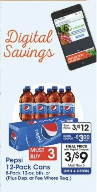 Price Rite Pepsi 12-pack Cans offer