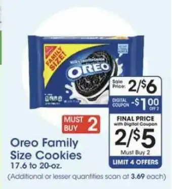 Price Rite Oreo Family Size Cookies offer