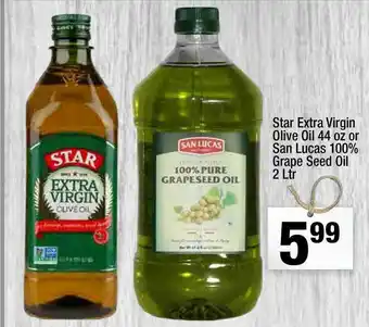 Super King Markets Star Extra Virgin Olive Oil 44 Oz Or San Lucas 100% Grape Seed Oil 2 Ltr offer