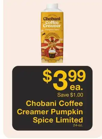 Fairway Store Market Chobani Coffee Creamer Pumpkin Spice Limited offer