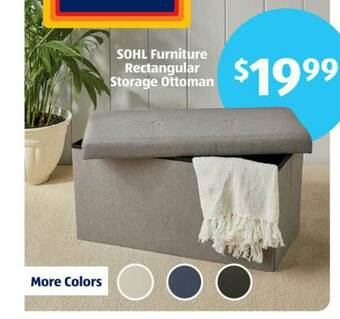 Aldi Sohl Furniture Rectangular Storage Ottoman offer