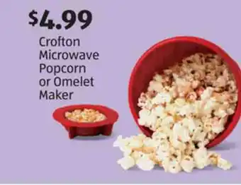 Aldi Crofton Microwave Popcorn Or Omelet Maker offer