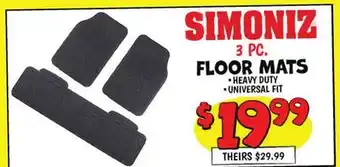 Ollie's SIMONIZ 3 PC. FLOOR MATS offer