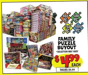 Ollie's FAMILY PUZZLE BUYOUT offer