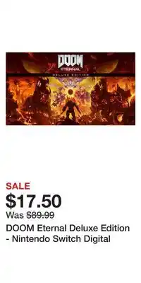 Game Stop DOOM Eternal Deluxe Edition - Nintendo Switch Digital offer