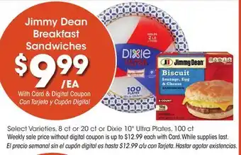 Ralphs Jimmy Dean Breakfast Sandwiches offer