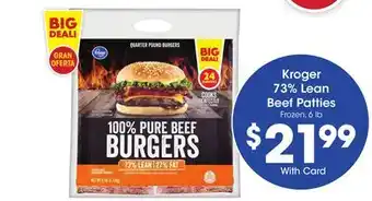 Ralphs Kroger 73% Lean Beef Patties offer