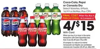 Ralphs Coca-Cola, Pepsi or Canada Dry offer