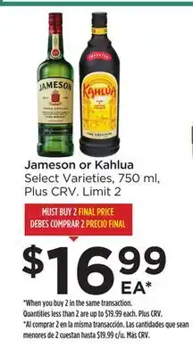 Food 4 Less Jameson or Kahlua offer