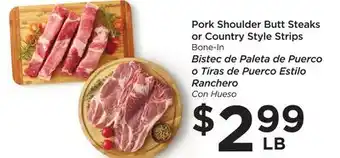 Food 4 Less Pork Shoulder Butt Steaks or Country Style Strips offer