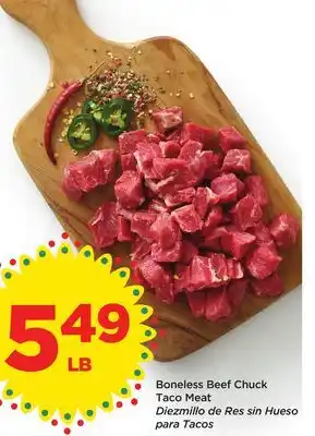 Food 4 Less Boneless Beef Chuck Taco Meat offer