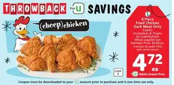 Albertsons 8 Piece Fried Chicken Dark Meat Only offer