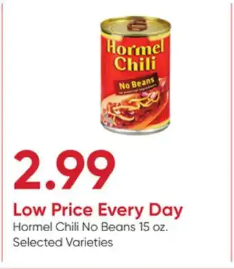 Stater Bros Hormel Chili No Beans offer