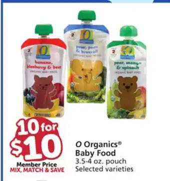 Vons O Organics Baby Food offer