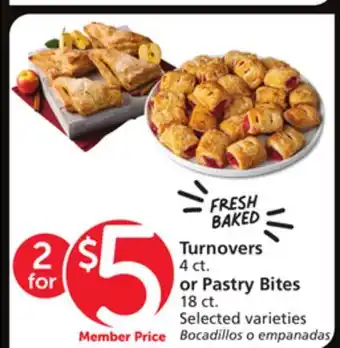 Vons Turnovers 4 ct. or Pastry Bites 18 ct offer
