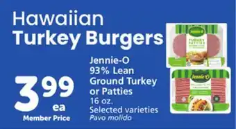 Vons Jennie-O 93% Lean Ground Turkey or Patties offer