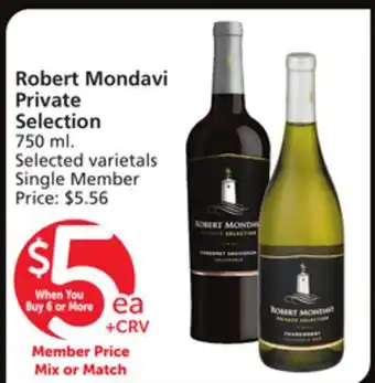 Vons Robert Mondavi Private Selection offer
