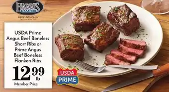 Pavilions USDA Prime Angus Beef Boneless Short Ribs or Prime Angus Beef Boneless Flanken Ribs offer