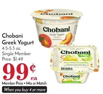 Pavilions Chobani Greek Yogurt offer