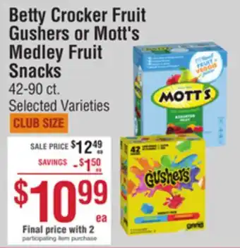 Smart & Final Betty Crocker Fruit Gushers or Mott's Medley Fruit Snacks offer