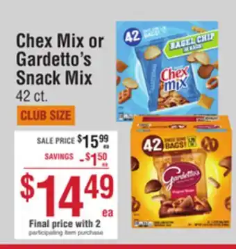 Smart & Final Chex Mix or Gardetto's Snack Mix offer