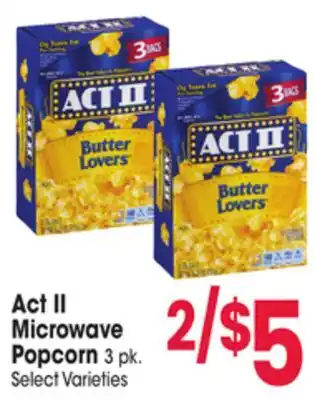 Jewel-Osco Act II Microwave Popcorn offer