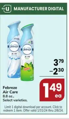 Jewel-Osco Febreze Air Care offer