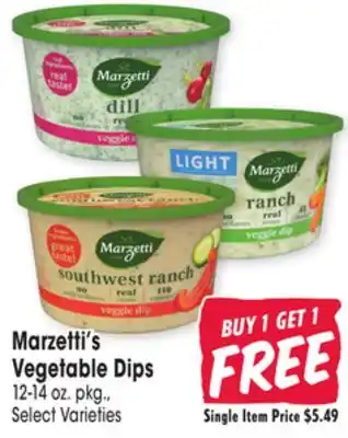 Jewel-Osco Marzetti's Vegetable Dips offer