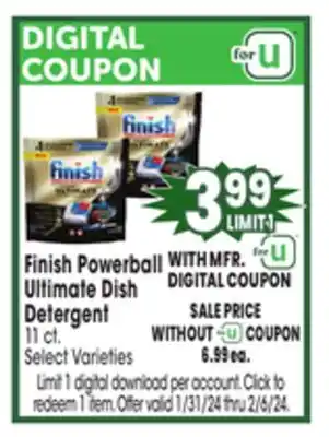 Jewel-Osco Finish Powerball Ultimate Dish Detergent offer