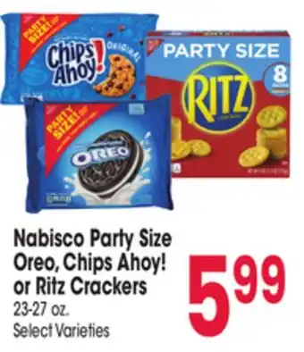 Jewel-Osco Nabisco Party Size Oreo, Chips Ahoy! or Ritz Crackers offer