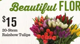 Mariano's 20-Stem Rainbow Tulips offer