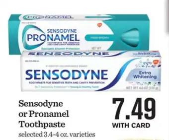 Mariano's Sensodyne or Pronamel Toothpaste offer